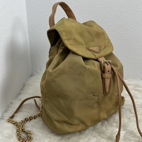 ? Authentic Prada Beige Drawstring Backpack? main image 10